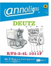 Deutz Diesel Motor Typ B/F2-4L 1011 F Bild- Bedienungsanleitung & Wartungsanleitung & Bild- Ersatzteilliste & Explosionszeichnungen - annoligno 715